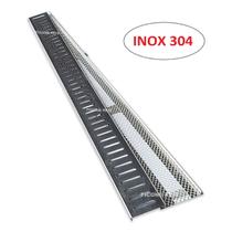 Ralo Linear Inox 5x50 Com Aro E Tela Anti Insetos - Ralo Estreito Varanda - Ficone Decor