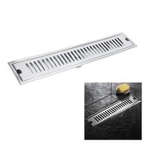 Ralo Linear Inox 60cm Banheiro Area Externa Anti Odor Anti Inseto Lavabo Quintal Higienico Resistente Seguro