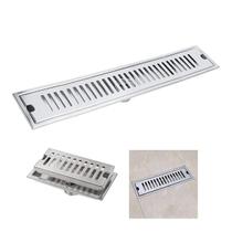 Ralo Linear Inox 60cm Banheiro Area Externa Anti Odor Anti Inseto Lavabo Quintal Higienico Resistente Seguro