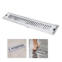 Ralo Linear Inox 60cm Banheiro Area Externa Resistente Anti Odor Anti Inseto Lavabo Quintal Jardim