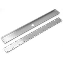 Ralo linear inox clean 80X8 cm com tampa invisível - escovada - Selmetal