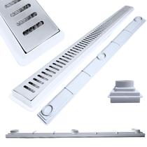Ralo Linear Inox Palito Polido 5cm x 70cm Coletor Raso 3cm Branco
