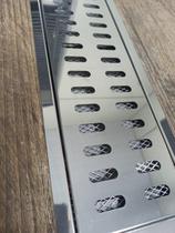 Ralo Linear Inox Polido 15cm x 50cm com Suporte e Tela Anti Insetos - Ficone & Reis