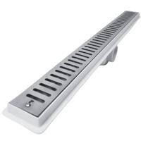 Ralo Linear Luxo Inox 304 Abre Fecha 5x50 Seca Box Banheiro com Tela Cocho Branco Ralo Linear Luxo Inox 304 Abre Fecha 5x50 Seca Box Banheiro com Tela Cocho Branco