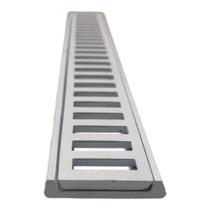 Ralo Linear Modular 5x50 Suporte Grelha Alumínio Piscina Spa Banheira Branco