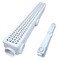 Ralo Linear Multi Saídas 6x50 Plástico Branco Dubai e Tela Ralo Linear Multi Saídas 6x50 Plástico Branco Dubai e Tela