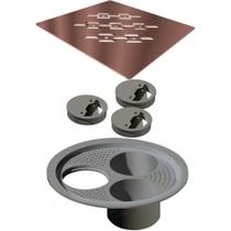 Ralo Linear Novii Grelha 10x10cm Cobre Rose Linear Ralo Linear Novii Grelha 10x10cm Cobre Rose Linear