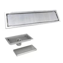 Ralo Linear Oculto 20cm Inox Invisivel Anti Odor Anti Inseto Banheiro Lavabo Seguro Resistente