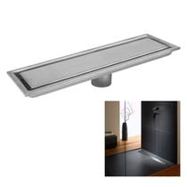 Ralo Linear Oculto 40cm Inox Banheiro Lavabo Anti Odor Anti Inseto Lavanderia Invisivel Seguro Resistente