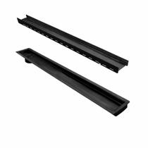 Ralo Linear Oculto 90x6cm com Saída Vertical Lateral Preto Ralo Linear Oculto 90x6cm com Saída Vertical Lateral Preto