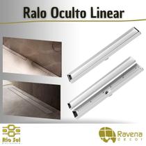 Ralo Linear Oculto Invisível 5x70 Para Banheiro Branco - RAVENA DECOR