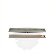 Ralo linear oculto invisível composto em fibra 10x90 cm tampa em aço inox