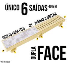 Ralo Linear Oculto p/ envolta da piscina Dupla Face Grelha ou Colocar Piso 8x50 - BEGE