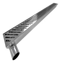 Ralo Linear Para Quintal Aco Inoxidavel 500x90x60 Escovado Lavanderia Resistente