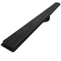Ralo Linear Preto Fosco Dubai Alumínio 5cm x 80cm Banheiro com Telas