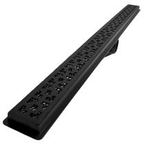 Ralo Linear Preto Fosco Dubai Alumínio 5cm x 80cm Banheiro com Telas