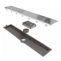 Ralo Linear Pvc Seco 50cm Saida Central Inox Polido 8880