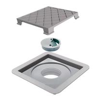 Ralo Linear Quadrado Tampa Oculta PVC 10x10 cm Novii Ralo Linear Quadrado Tampa Oculta PVC 10x10 cm Novii