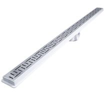 Ralo Linear Seca o Box 5x70 Banheiro Inox Oriente Coletor Branco Saídas 40mm e Tela (5cm x 70cm)