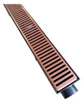 Ralo Linear Sifonado 6x50 Com Grelha Inox Na Cor Rose Gold