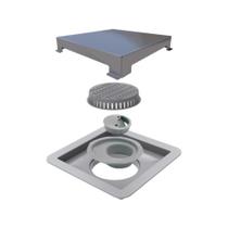 Ralo Linear Square Tampa de Inox 15x15cm - Elleve