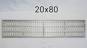 Ralo linear tam. 20x80 cm em aluminio composta por duas grelhas 20x40cm