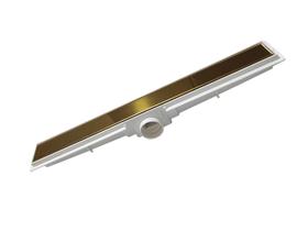 Ralo Linear Tampa Inox 304 Dourado 5x50 Seca Banheiro