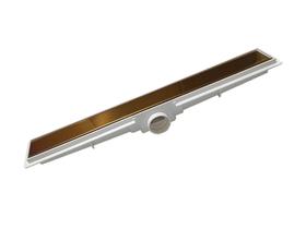 Ralo Linear Tampa Inox 304 Dourado 5x50 Seca Banheiro