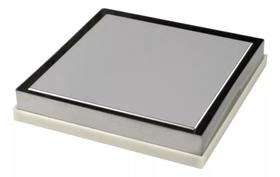 Ralo Linear Todo Inox Slim Premium Embutido Dupla Tampa Invisivel 15x15cm Banheiro