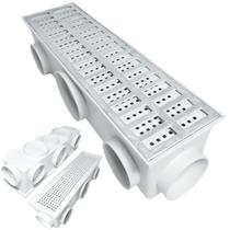 Ralo Modular Alumínio 15x50 Sequencial Placa Anti Inseto Anti Resíduo Branco Ralo Modular Alumínio 15x50 Sequencial Placa Anti Inseto Anti Resíduo Branco