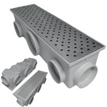 Ralo Modular Inox 304 Bolinhas 15x50 Sequencial Placa Anti Inseto Anti Resíduo Cinza