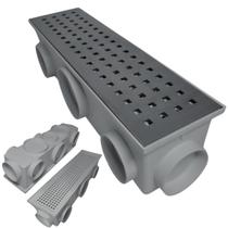 Ralo Modular Inox 304 Quadros 15x50 Sequencial Placa Anti Inseto Anti Resíduo Cinza