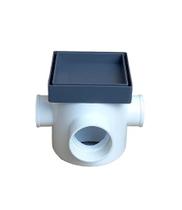 Ralo Oculto 15x15 com caixa sifonada de 100mm Cinza