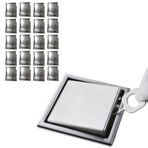 Ralo Oculto 15x15 Inox Kit 20 Uni Anti Odor e Inseto Banheiro Box Casa Varanda Cozinha Inivisivel Lavabo Resistente Ralo Oculto 15x15 Inox Kit 20 Uni Anti Odor e Inseto Banheiro Box Casa Varanda Cozinha Inivisivel Lavabo Resistente