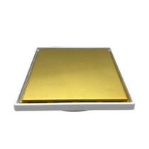 Ralo Oculto Dourado Com Porta Grelha 15X15 Banheiro Fineza