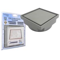 Ralo Oculto Duplo Cinza 15cm x 15cm da Flvx Hidro com Tampa e Base Plástica RINV15 CIN Ralo Oculto Duplo Cinza 15cm x 15cm da Flvx Hidro com Tampa e Base Plástica RINV15 CIN