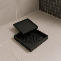 Ralo Oculto Encaixe para Porcelanato Chão para Escorrer Água Banheiro Lavanderia Sujeira