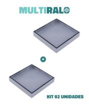 Ralo Oculto Invisível 15x15 Kit 02 Unid Platinum