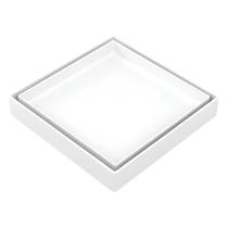 Ralo Oculto Invisível Com Tela 15x15 Quadrado Plástico Branco