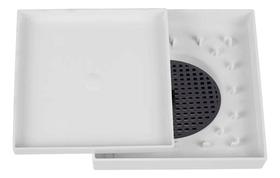 Ralo Oculto quadrado 15 x 15 Invisível Universal Sifonado Branco Anti insetos