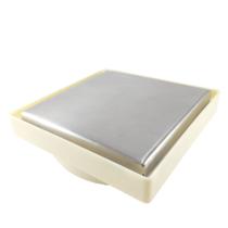Ralo Oculto Sifonado 15x15 Tampa Inox - Bege