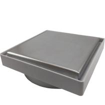 Ralo Oculto Sifonado 15x15 Tampa Inox - Cinza Claro