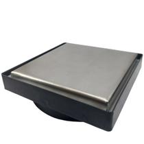 Ralo Oculto Sifonado 15x15 Tampa Inox - Preto
