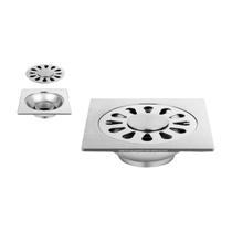 Ralo Para Banheiro Drenagem Rápida Anti odor 10x10 Aço Inox