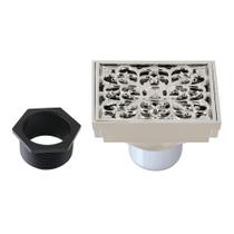 Ralo para Chuveiro Kingston Brass Scroll Quadrado Polido 10 cm Ralo para Chuveiro Kingston Brass Scroll Quadrado Polido 10 cm