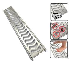 Ralo Pluvial 10x100 com Suporte e Tela Anti Insetos - Escovado(2 ralos de 50cm)- ZNubi Grelhas & Cia