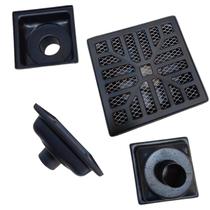 Ralo Preto Fosco 15x15 Concava Alumínio Saída Fundo 50mm