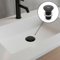 Ralo Preto Metal Cuba Pia Válvula Escoamento Inteligente Click Clique Preta 29mm Modelo Lisa
