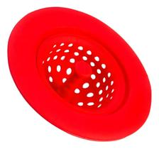 Ralo Protetor para Pia em Silicone Vermelho 11 cm - Fácil limpeza