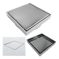 Ralo Quadrado 15x15 Grelha Oculta/cola Piso Em Inox